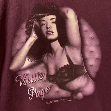 L Bettie Page 베티 페이지 빈티지 티셔츠 마릴린 먼로