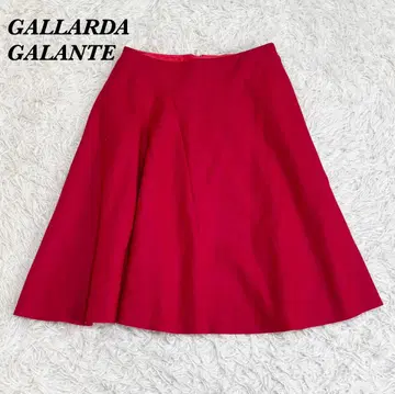 [새상품급] GALLARDA GALANTE 울 미디 스커트 38 레드