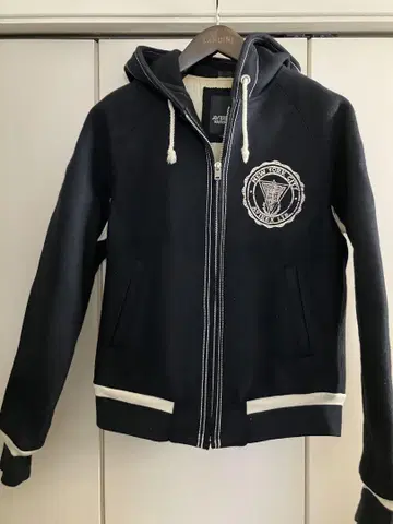 Used AVIREX 멜톤 후드티 바시티 자켓 네이비 사이즈 L