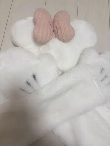 미니 머플러 캡 화이트