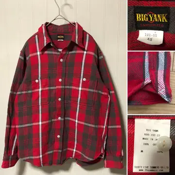 일본제 BIG YANK 60s 복각 밴드 포함 플란넬 체크 셔츠