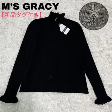 [택 포함 새상품] M'S GRACY 리본 타이 프릴 긴팔 니트 일본제