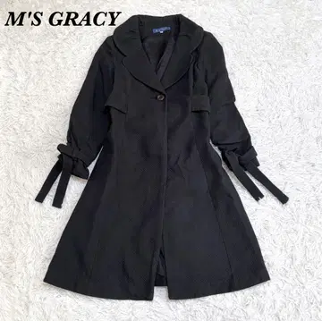 새상품급 M'S GRACY 퀼팅 코트 롱 기장 38 블랙