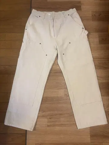 Backers 덕 페인터 팬츠 더블니 WHITE/34in 밑단 올림