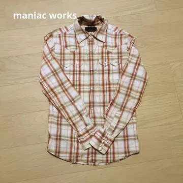 maniac works 긴팔 셔츠 체크 무늬