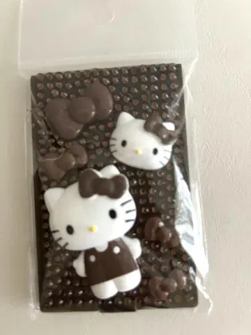 로리즈팜 헬로키티 퀼팅 데코 mini 거울 브라운만