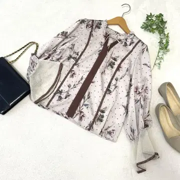 JILL STUART 블라우스 핑크 꽃무늬 S 사이즈