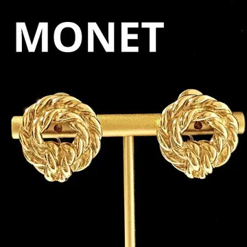MONET 모네 귀찌 골드 트위스트 노트 서클 빈티지
