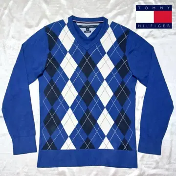 [ TOMMY HILFIGER ] 타미힐피거의 아가일 무늬 V넥 스웨터