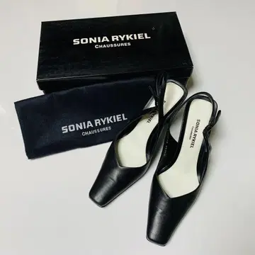 소니아 리키엘 가죽 스트랩 힐 펌프스 36 하프 힐 9cm