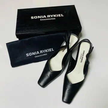 소니아 리키엘 가죽 스트랩 힐 펌프스 36 하프 힐 9cm