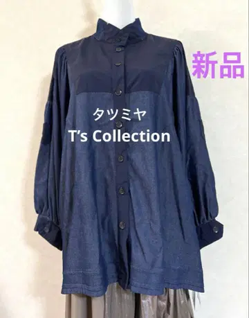 타츠미야 [ T's Collection ] 버튼업 셔츠 블라우스 네이비
