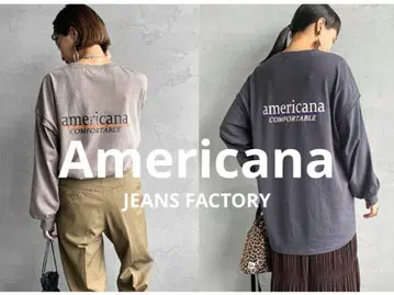 Americana JEANS FACTORY 티셔츠 백 로고 일본제