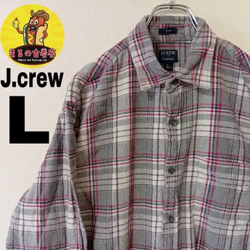USA 구제 의류 J.crew 플란넬 셔츠 L 그레이 레드 체크