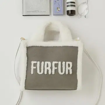 FURFUR 무스탕 로고 토트백