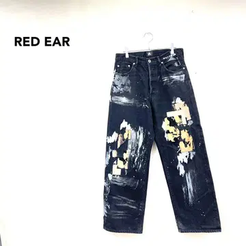 새상품급 RED EAR Paul smith 디자인 와이드 데님 팬츠 블랙