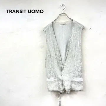 TRANSIT UOMO 이소재 절개 지레 베스트 아이보리 린넨 S