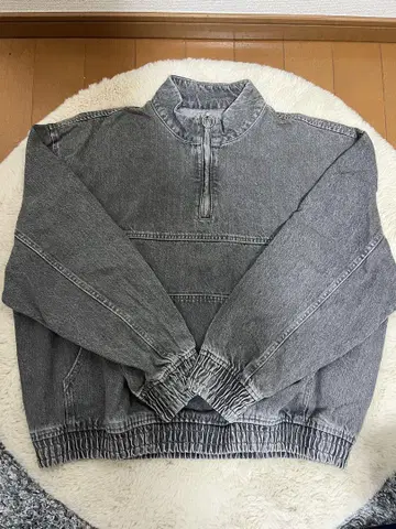 ZARA 데님 하프 지퍼 트레이닝복 그레이