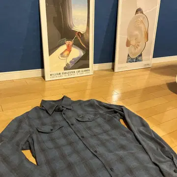 G-STAR RAW 그레이와 파랑 체크 셔츠 S size