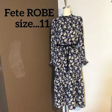 Fete ROBE 페테 로브 꽃무늬 허리 리본 롱 원피스