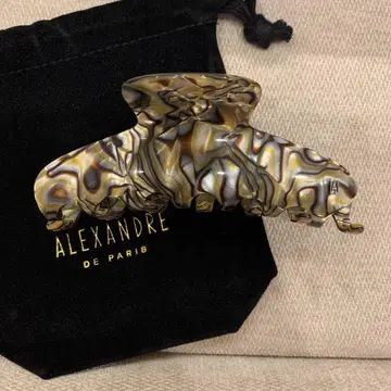 ALEXANDRE DE PARIS 헤어 클립 마블 브라운 L
