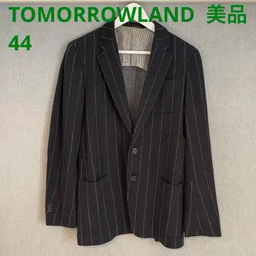 새상품급 TOMORROWLAND 테일러드 자켓 블랙 스트라이프 44