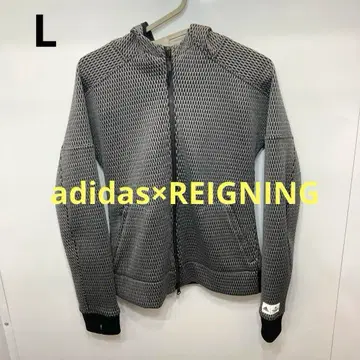 [ 레어 ] 아디다스 콜라보 그레이 메쉬 후드 부착 자켓