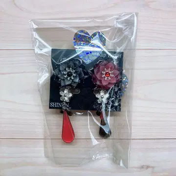 핸드메이드 귀찌 꽃 SHINON 방월 아래 미인 RED BLACK