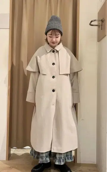 ehka sopo 케이프 칼라 롱 코트