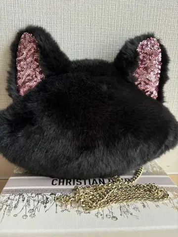 디즈니 숄더백 미니백 퍼 고양이 할로윈 블랙