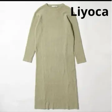 Liyoca 코튼 몰 리브 니트 원피스