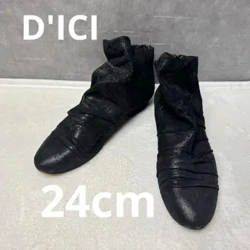 미사용 D'ICI 디 숏부츠 루즈 디자인 블랙