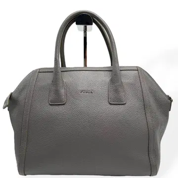 컨디션 최상 FURLA 훌라 핸드백 가죽 그레이 천연 가죽