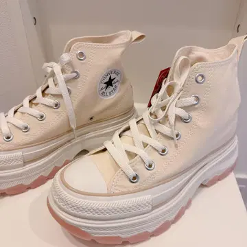 새상품 CONVERSE 컨버스 통굽 하이컷 스니커즈 24cm 핑크 밑창