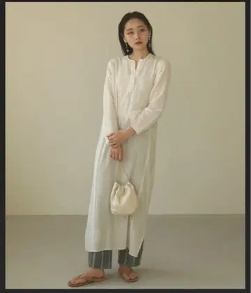 todayful 자수 거즈 드레스 36