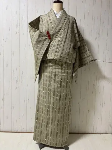 본고장 류큐 카스리 기모노 오시로 츠야코 초목 염색 라벨 있음 m4358