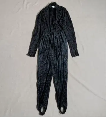 미국 빈티지 의류 80s 90s 빈티지 벨로아 올인원 올 패턴 블랙 컬러