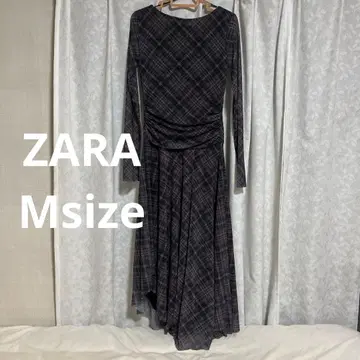 ZARA 체크 비대칭 롱 원피스