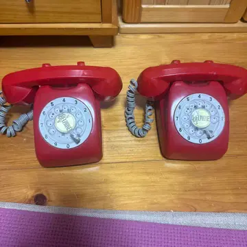 BELPHONE 빨간색 다이얼식 전화기