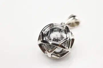 Silver925 기베온(메테오라이트 운석) 10mm 라운드볼 펜던트 탑