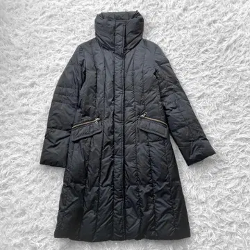 UNTITLED 하이넥 롱 다운 코트 블랙 1 페더