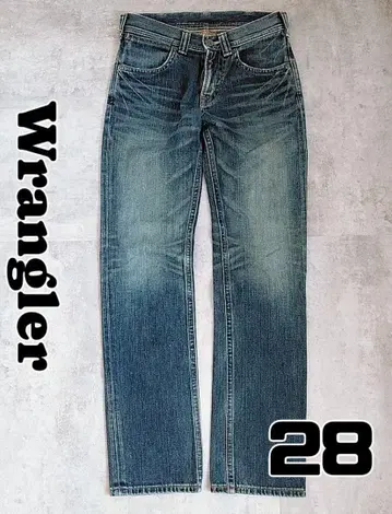 Wrangler 스트레이트 데님 청바지 팬츠 블루 28 남성용