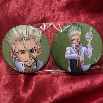dr.stone 이시가미 센쿠 석화 전 캔뱃지 2종 세트