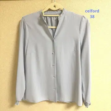 CELFORD 라이트 블루 긴팔 블라우스 사이즈 38 셀포드