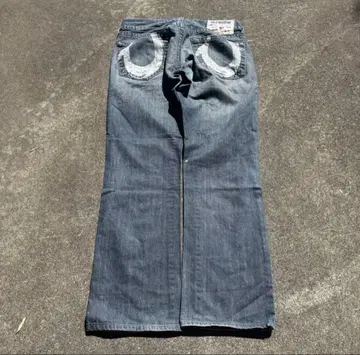IO 착용 True Religion 스트레이트 페인트 데님