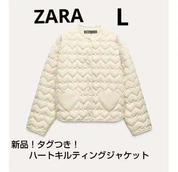 새상품! 택 포함! ZARA 하트 퀼팅 자켓 L 화이트 가볍고 귀여운