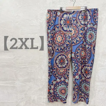 익명 배송 릴랙스 팬츠 [ 2XL ] 에스닉 패턴 올 패턴 오버 사이즈