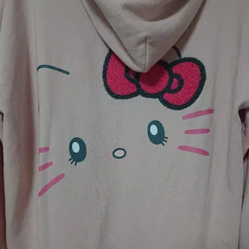 USJ 키티 프린트 후드티 핑크