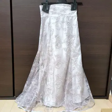 MERCURYDUO 라인 플라워 백 레이스업 자수 스커트 S