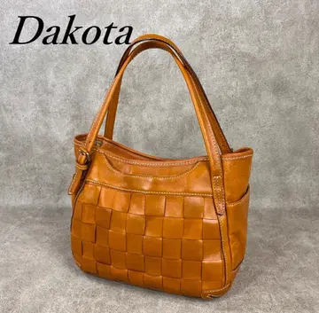 [ 미사용 ] DAKOTA 다코타 산가 소가죽 뜨개질 토트백 브라운
